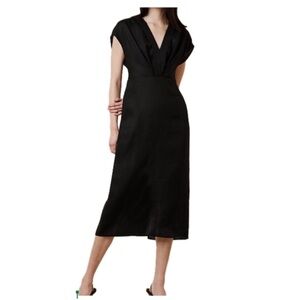 Banana Republic Classic Black Midi Dress Classic Structured Minimalist Career